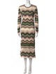M Missoni Striped Midi Length Dress
