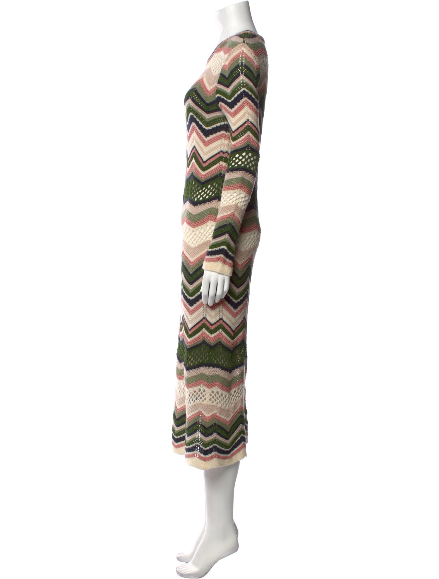 M Missoni Striped Midi Length Dress