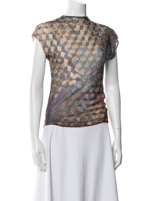 M Missoni Printed Scoop Neck Blouse