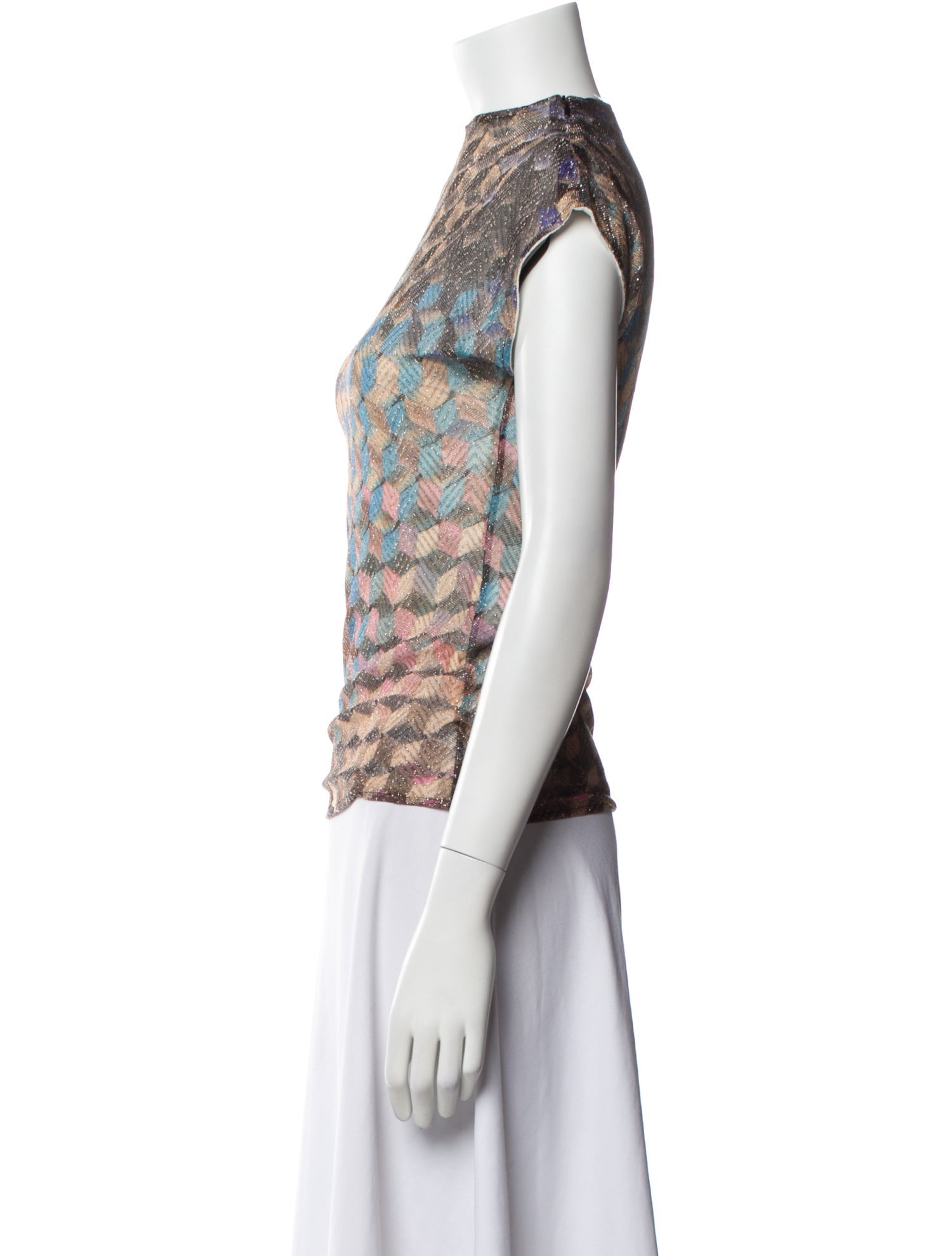 M Missoni Printed Scoop Neck Blouse