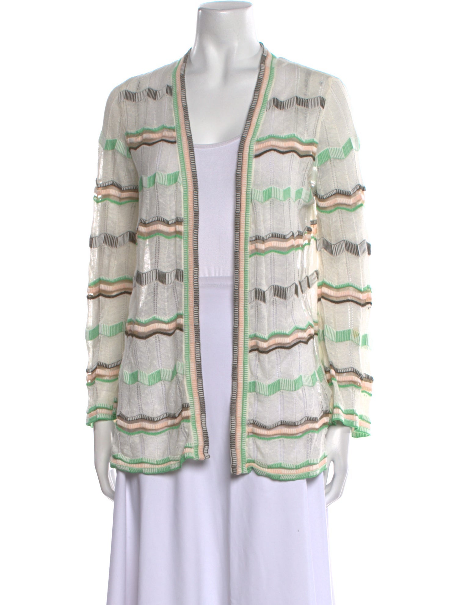 M Missoni Striped V-Neck Sweater