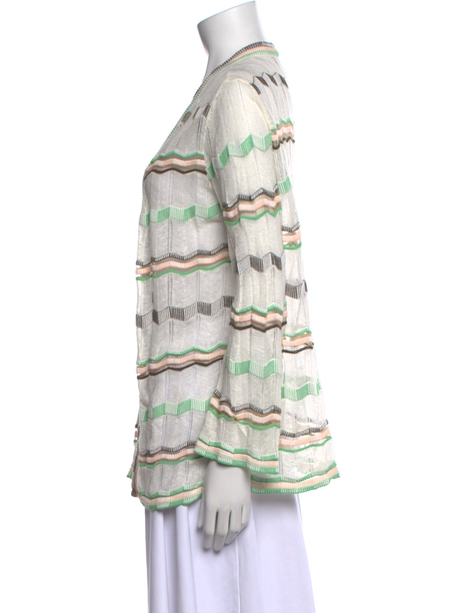 M Missoni Striped V-Neck Sweater