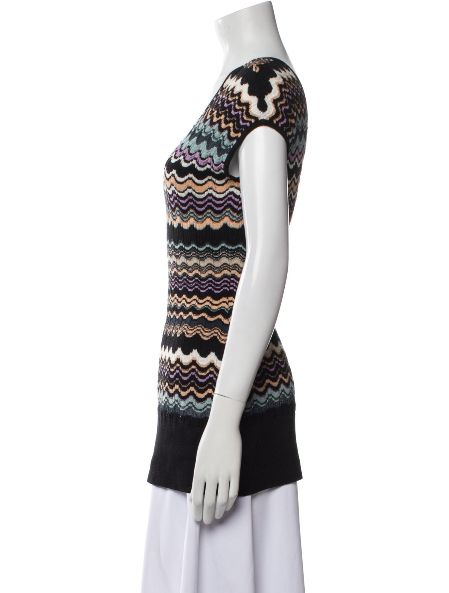 M Missoni Striped V-Neck Sweater