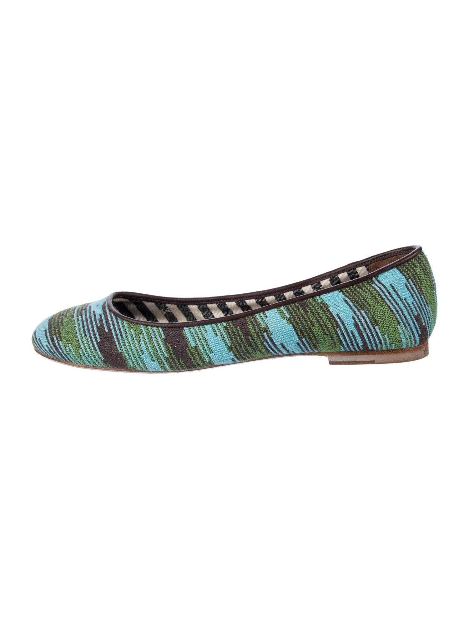 M Missoni Canvas Striped Ballet Flats