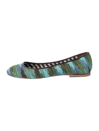 M Missoni Canvas Striped Ballet Flats