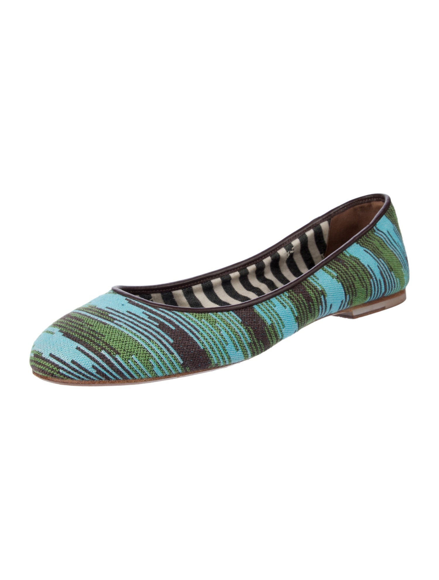 M Missoni Canvas Striped Ballet Flats