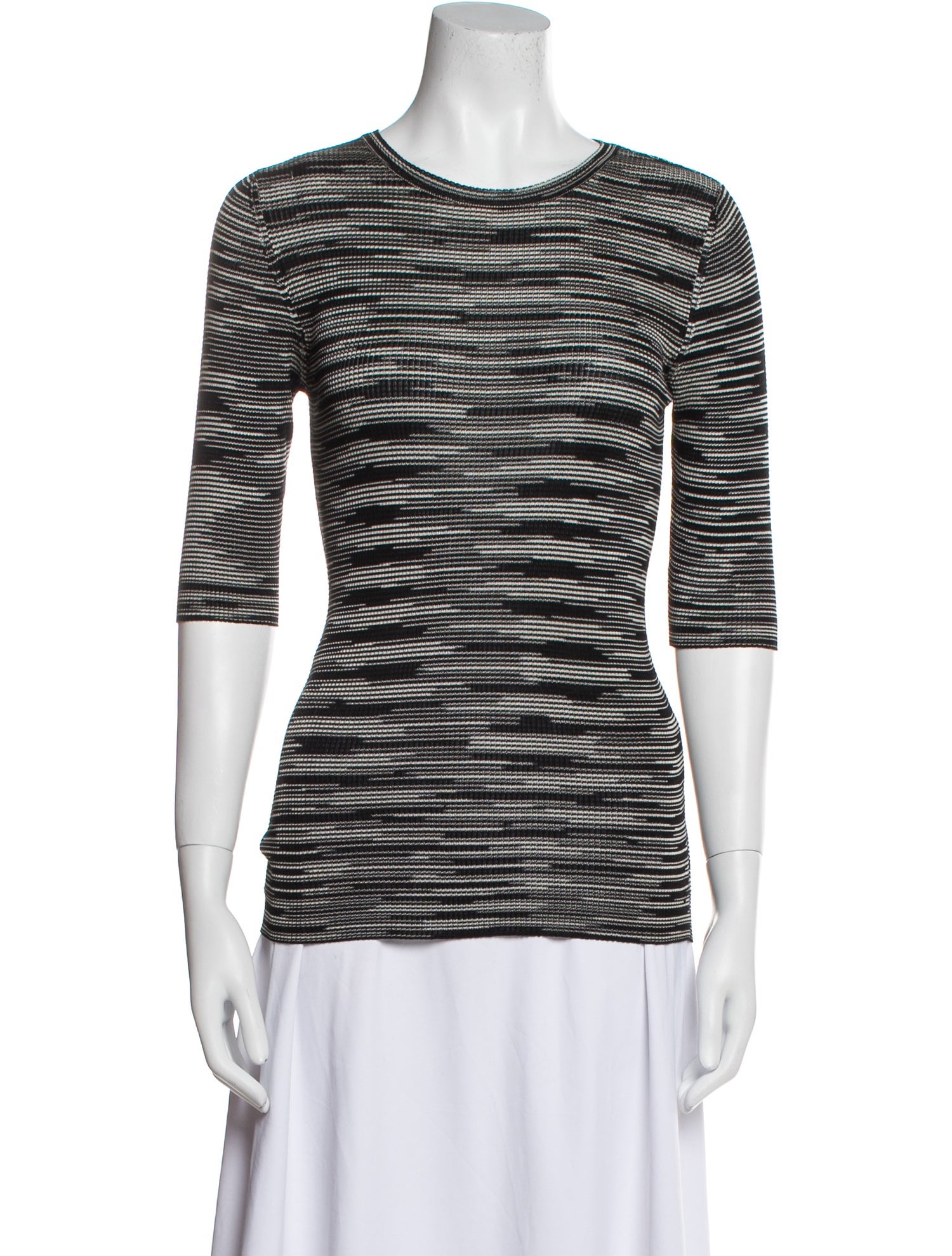 M Missoni Striped Scoop Neck T-Shirt