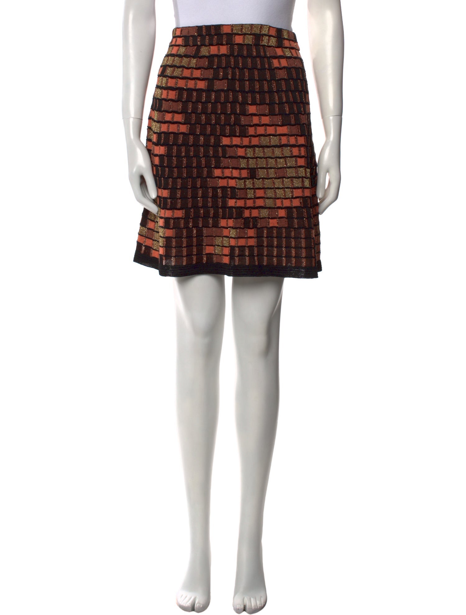 M Missoni Plaid Print Mini Skirt
