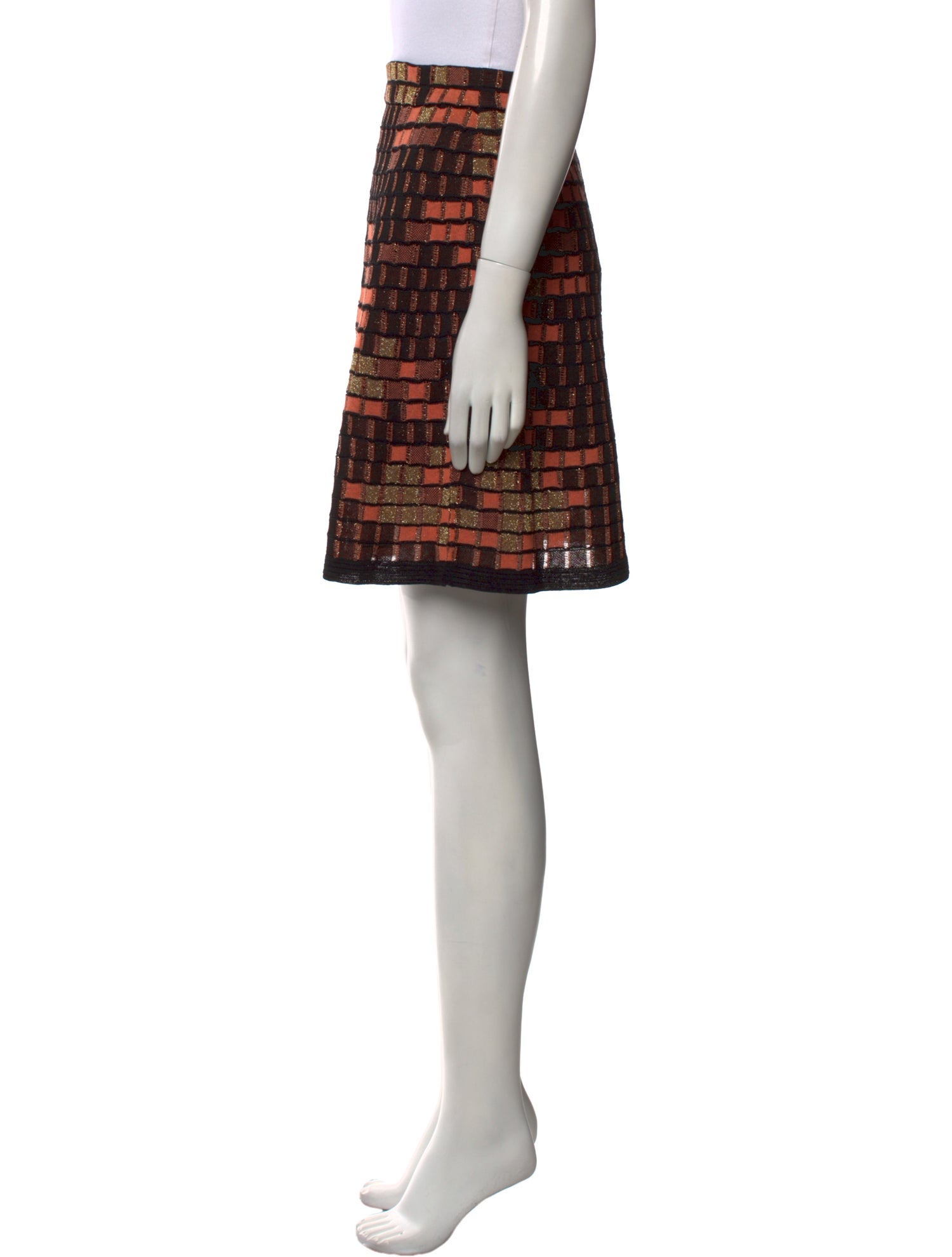 M Missoni Plaid Print Mini Skirt