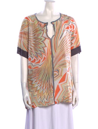 M Missoni Printed V-Neck Tunic