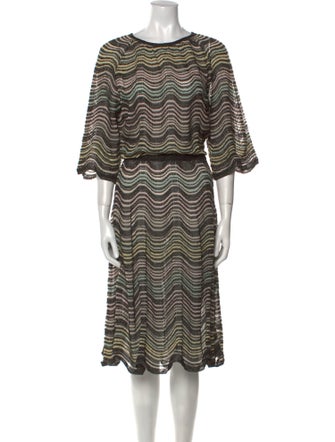 M Missoni Striped Midi Length Dress