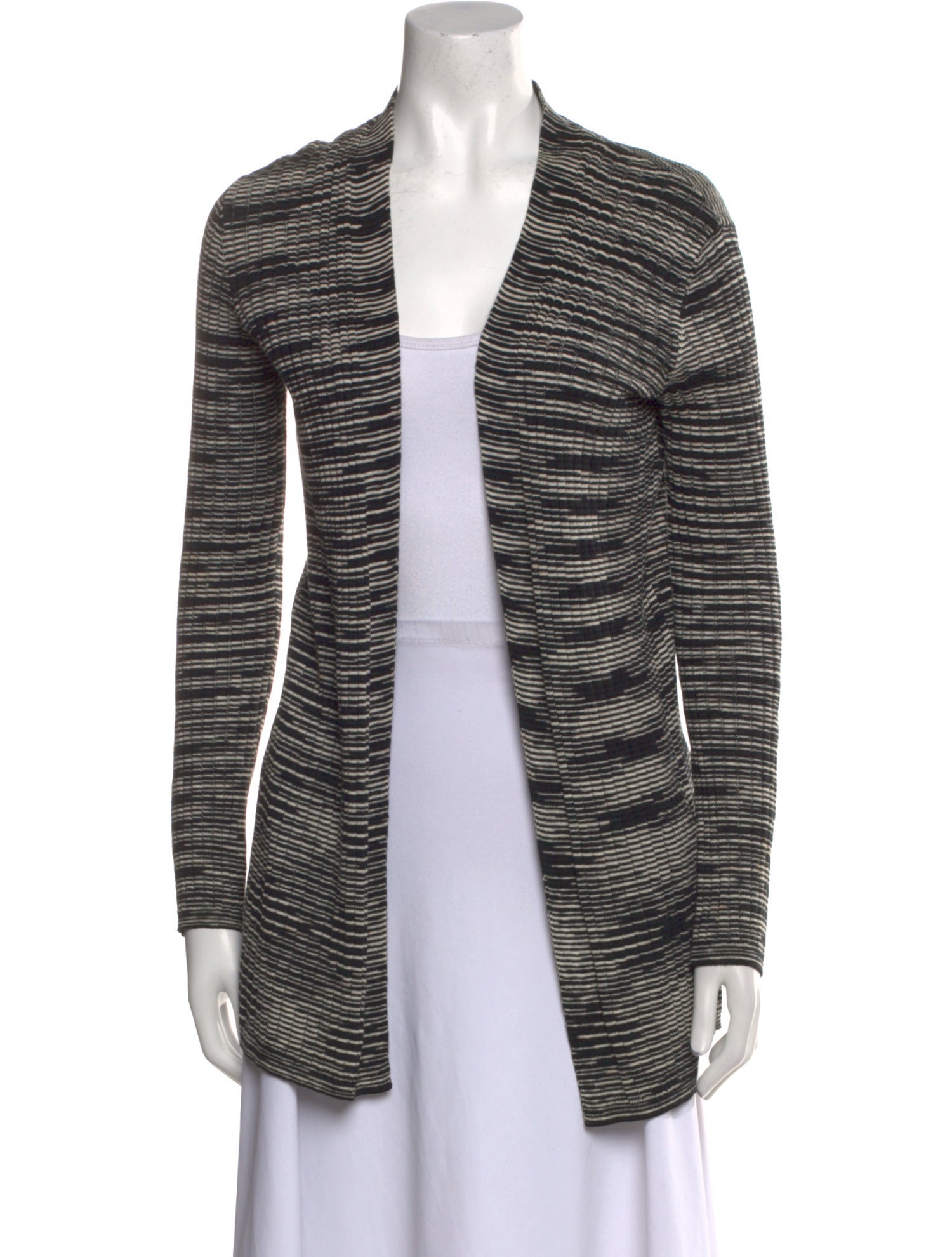 M Missoni Striped Open Front Sweater