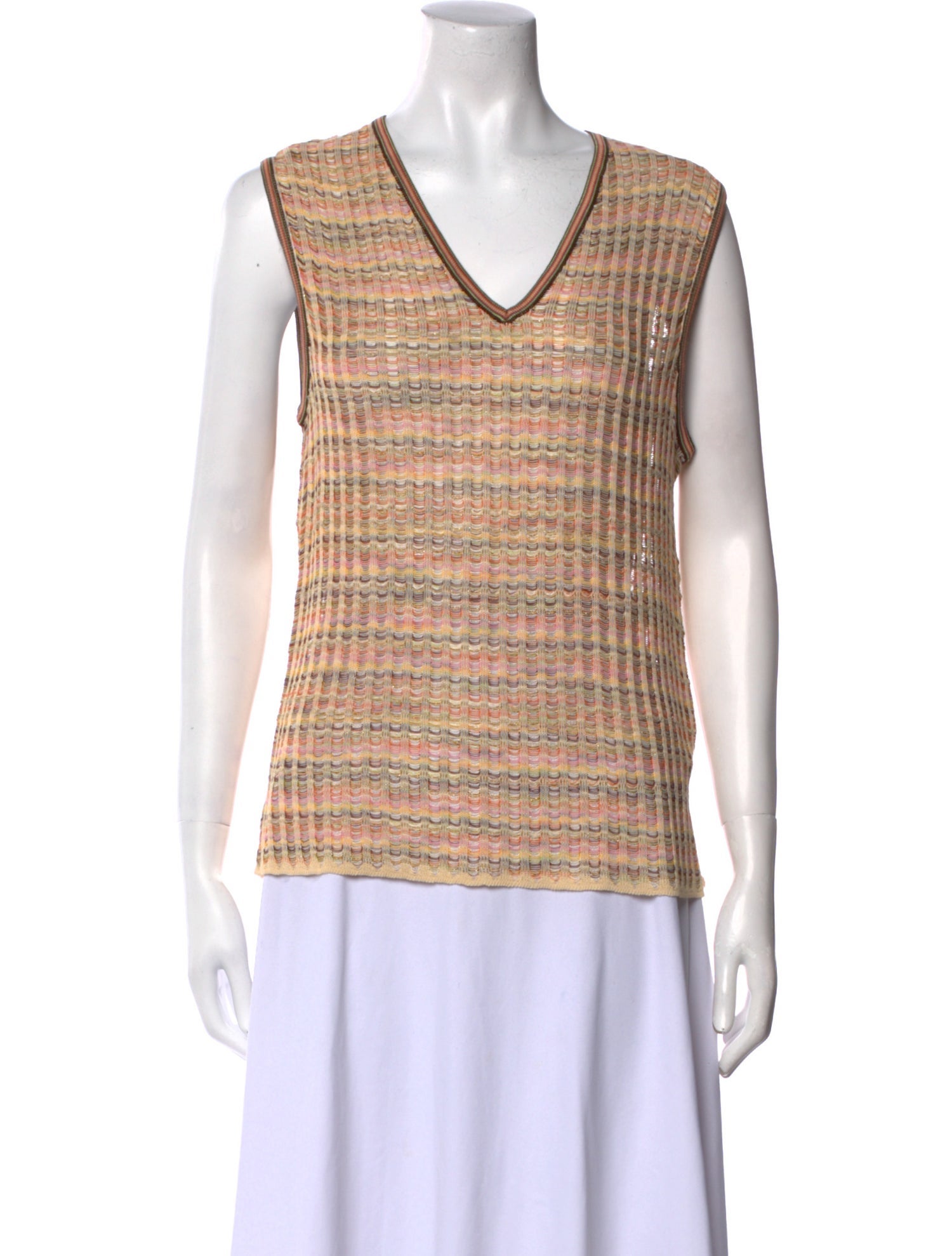 M Missoni Striped V-Neck Top