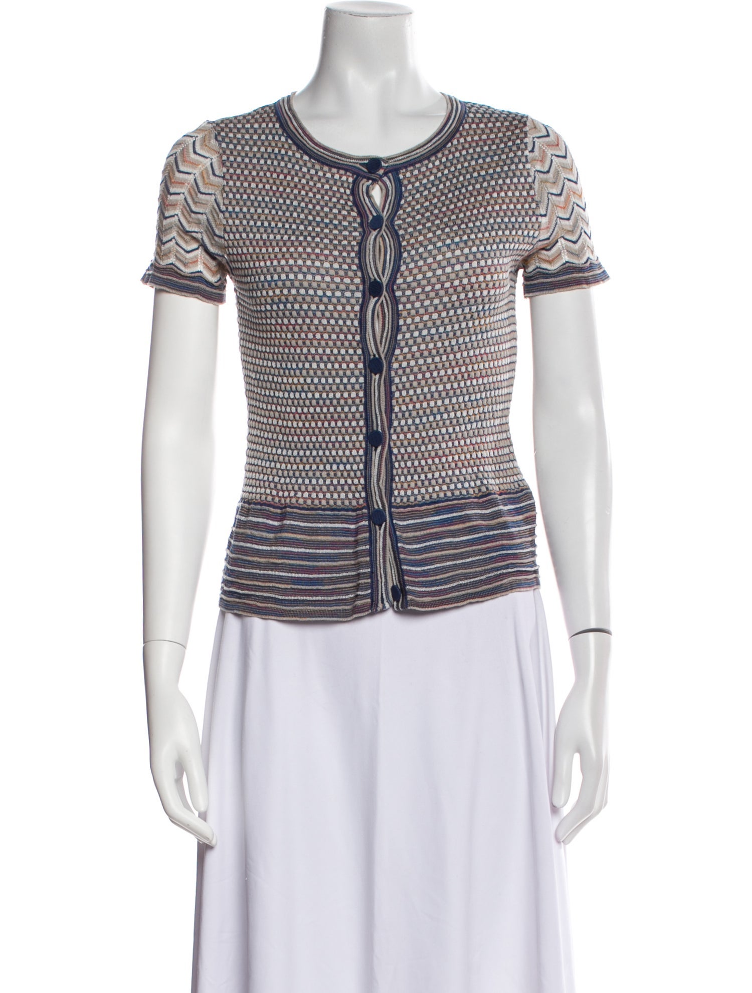 M Missoni Striped Crew Neck Top