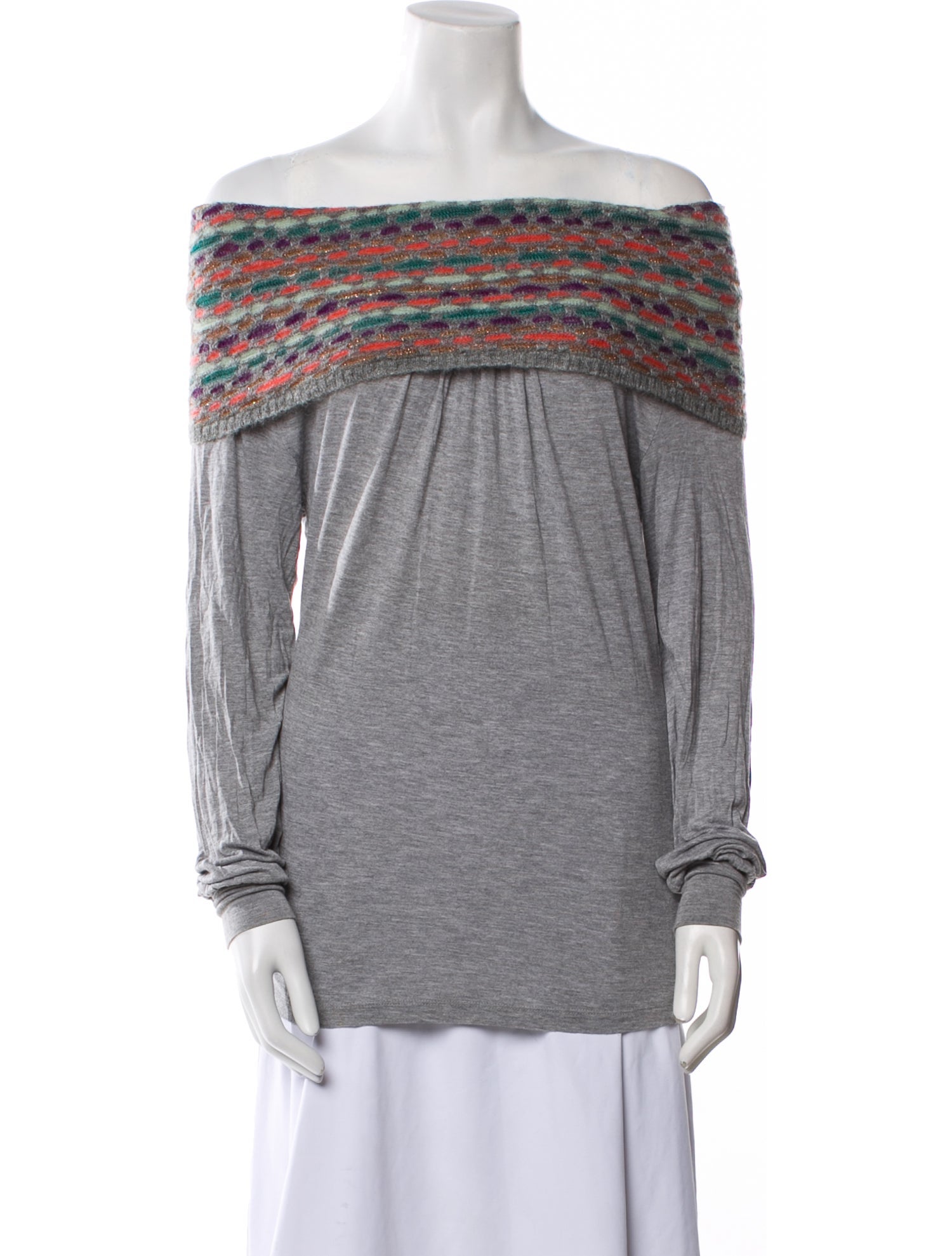 M Missoni Striped Off-The-Shoulder Top