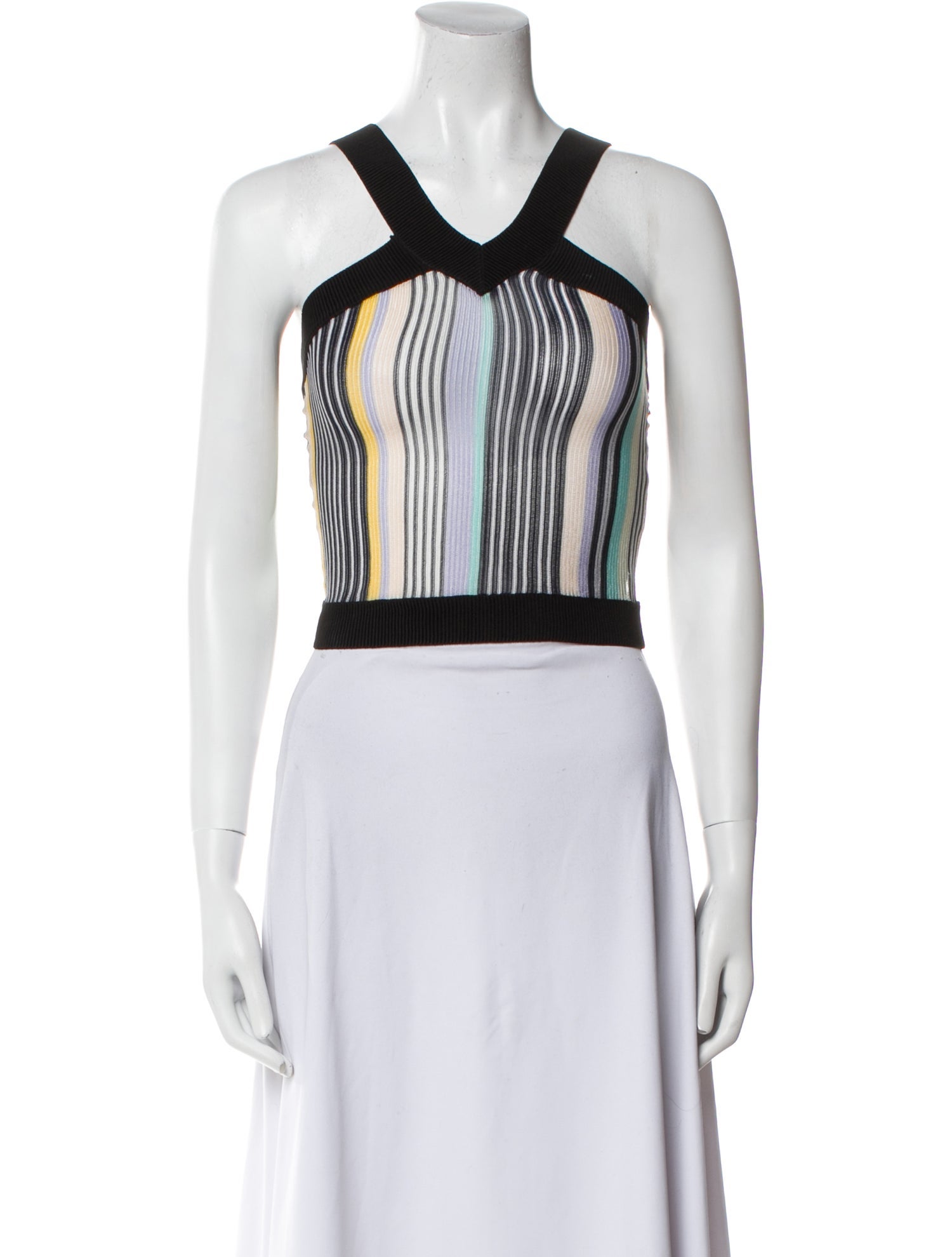 M Missoni Striped Halterneck Crop Top