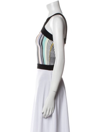 M Missoni Striped Halterneck Crop Top
