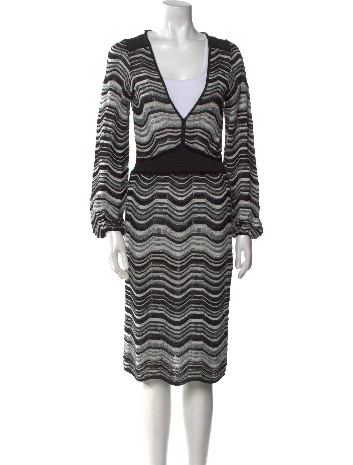 M Missoni Striped Midi Length Dress