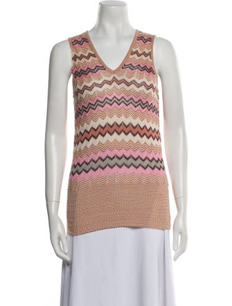 M Missoni Striped V-Neck Sweater