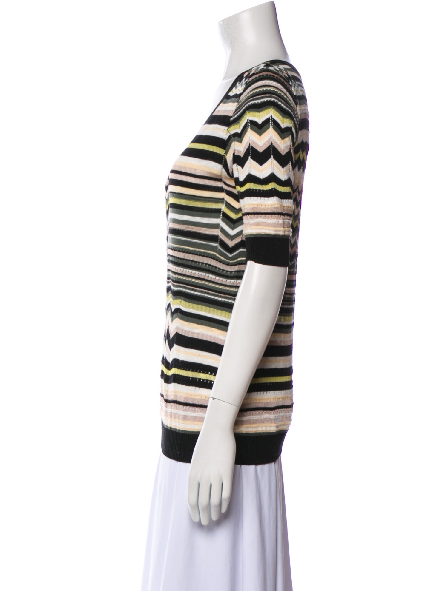 M Missoni Striped V-Neck Top