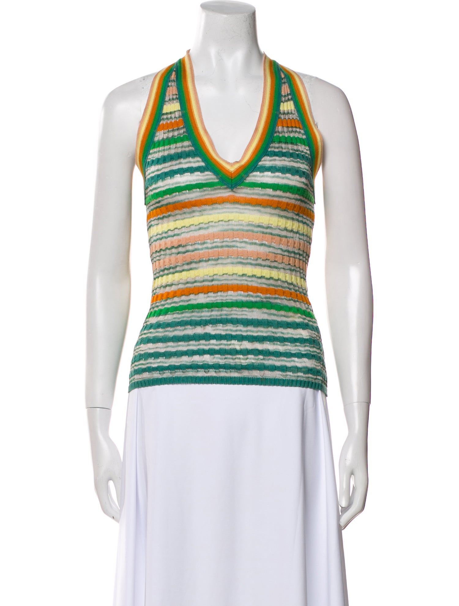 M Missoni Striped V-Neck Top