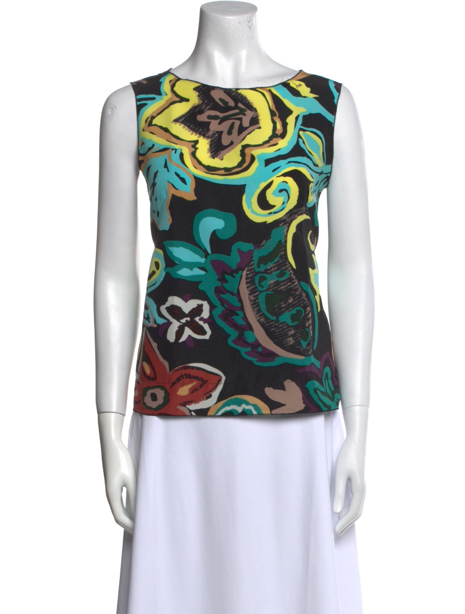 M Missoni Printed Bateau Neckline Top