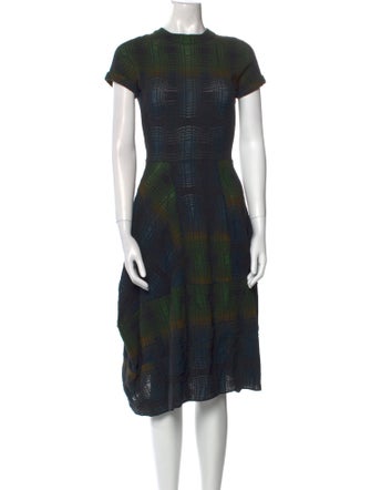 M Missoni Plaid Print Midi Length Dress