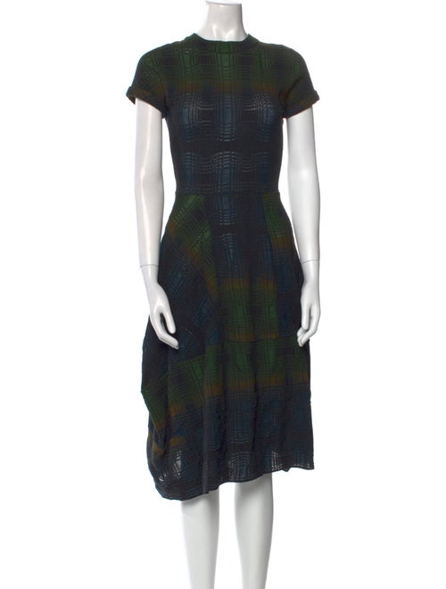 M Missoni Plaid Print Midi Length Dress