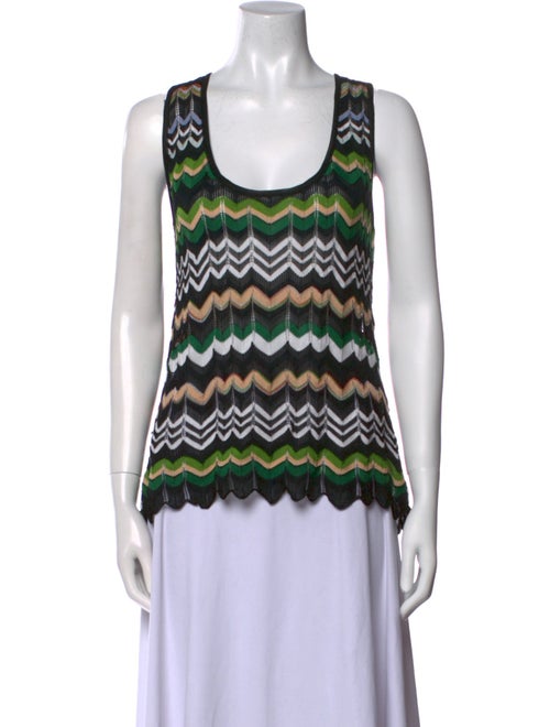 M Missoni Striped Scoop Neck Top