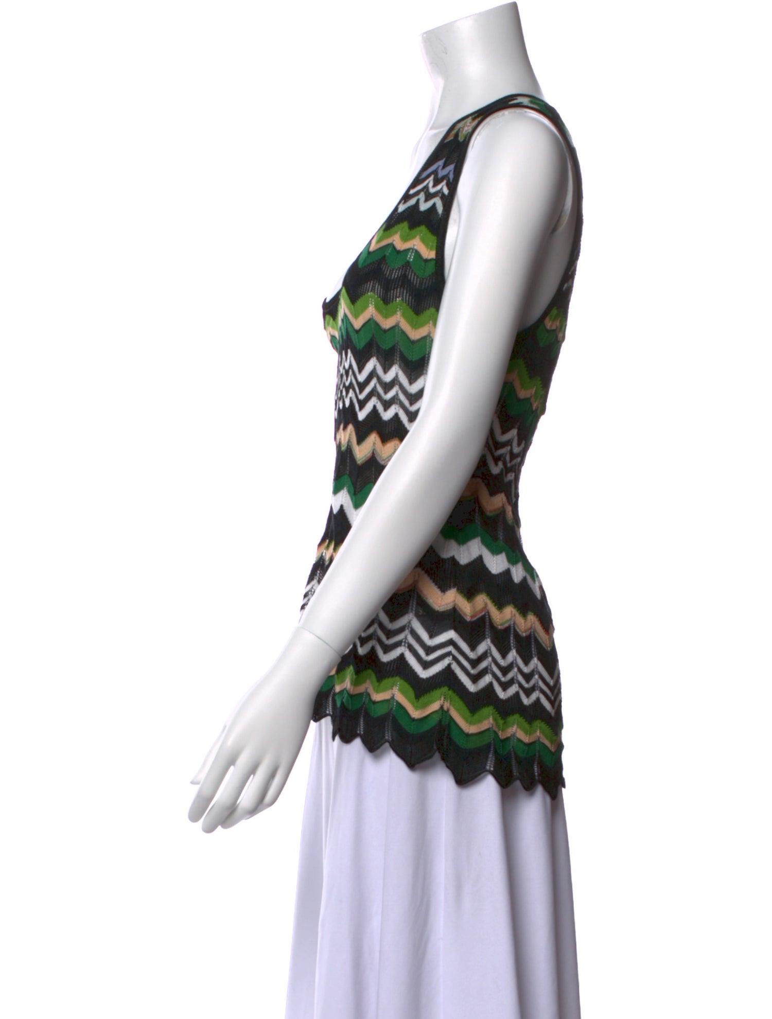 M Missoni Striped Scoop Neck Top