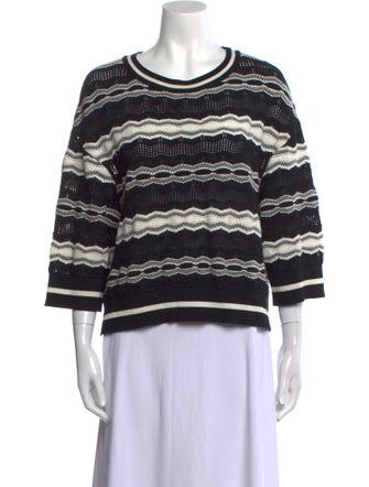 M Missoni Striped Scoop Neck Sweatshirt