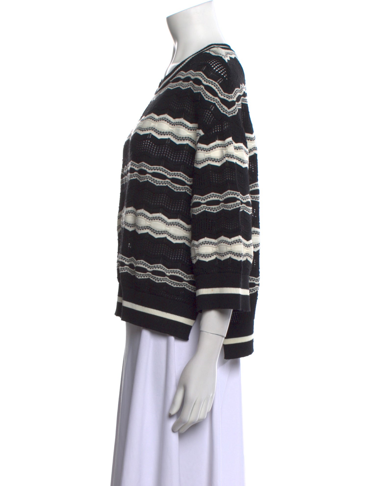 M Missoni Striped Scoop Neck Sweatshirt