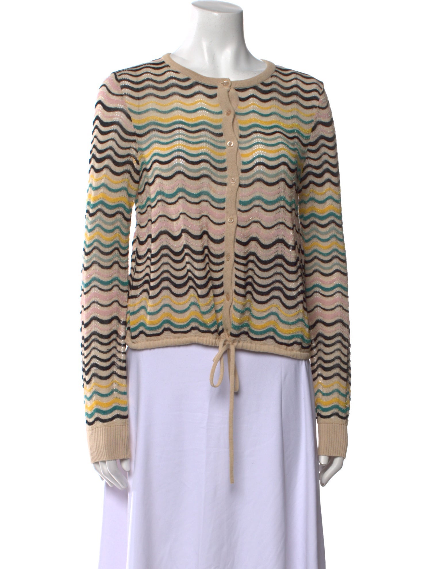 M Missoni Striped Crew Neck Sweater