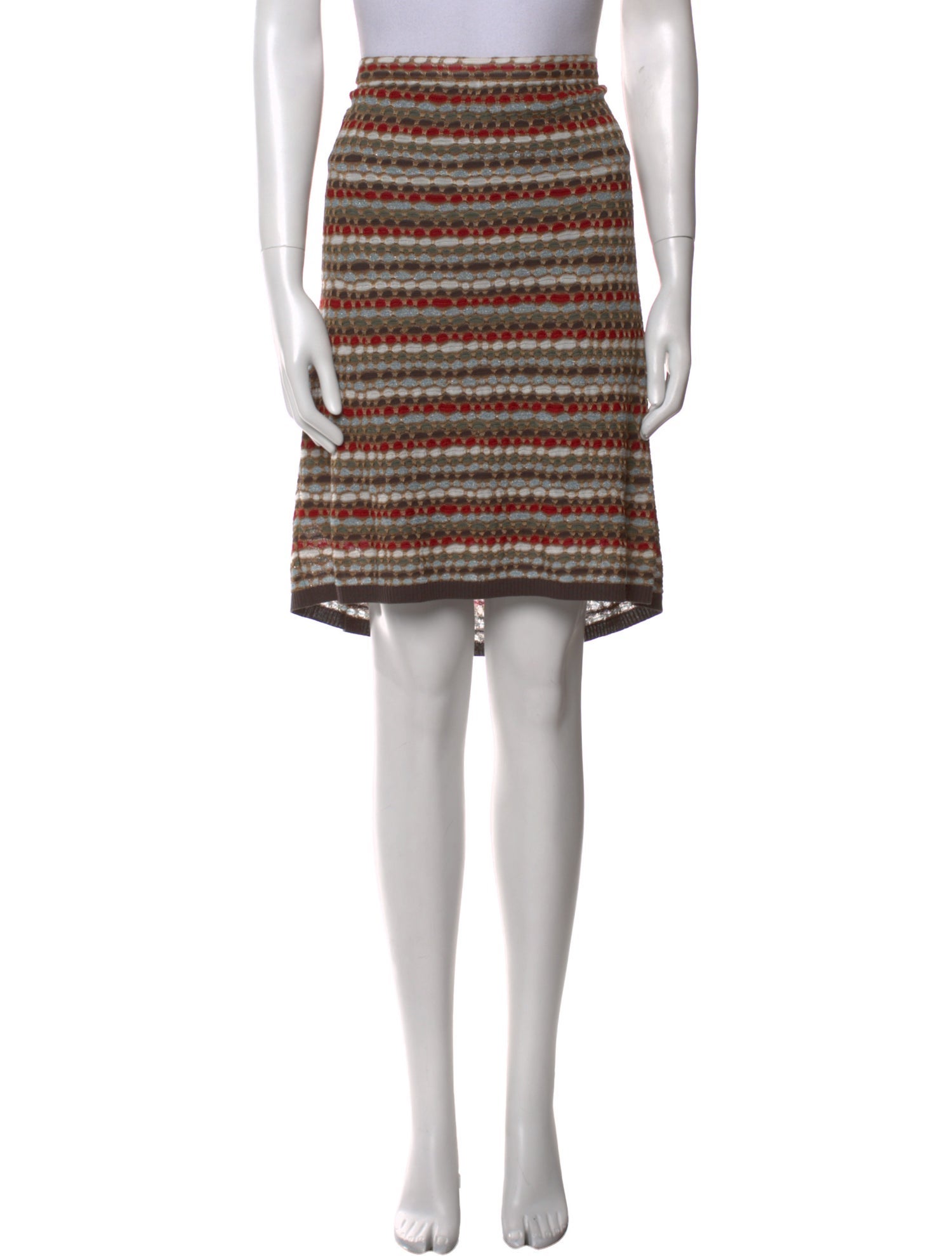 M Missoni Striped Knee-Length Skirt
