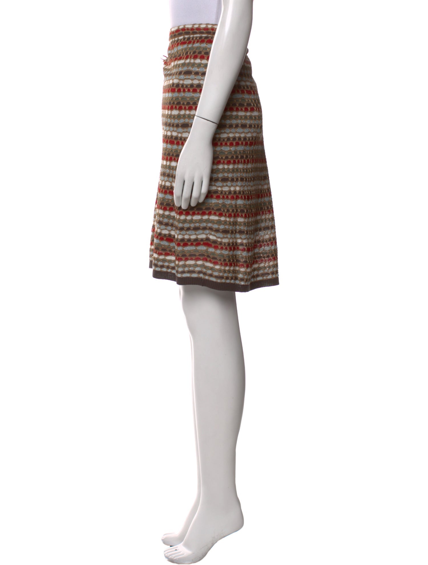 M Missoni Striped Knee-Length Skirt