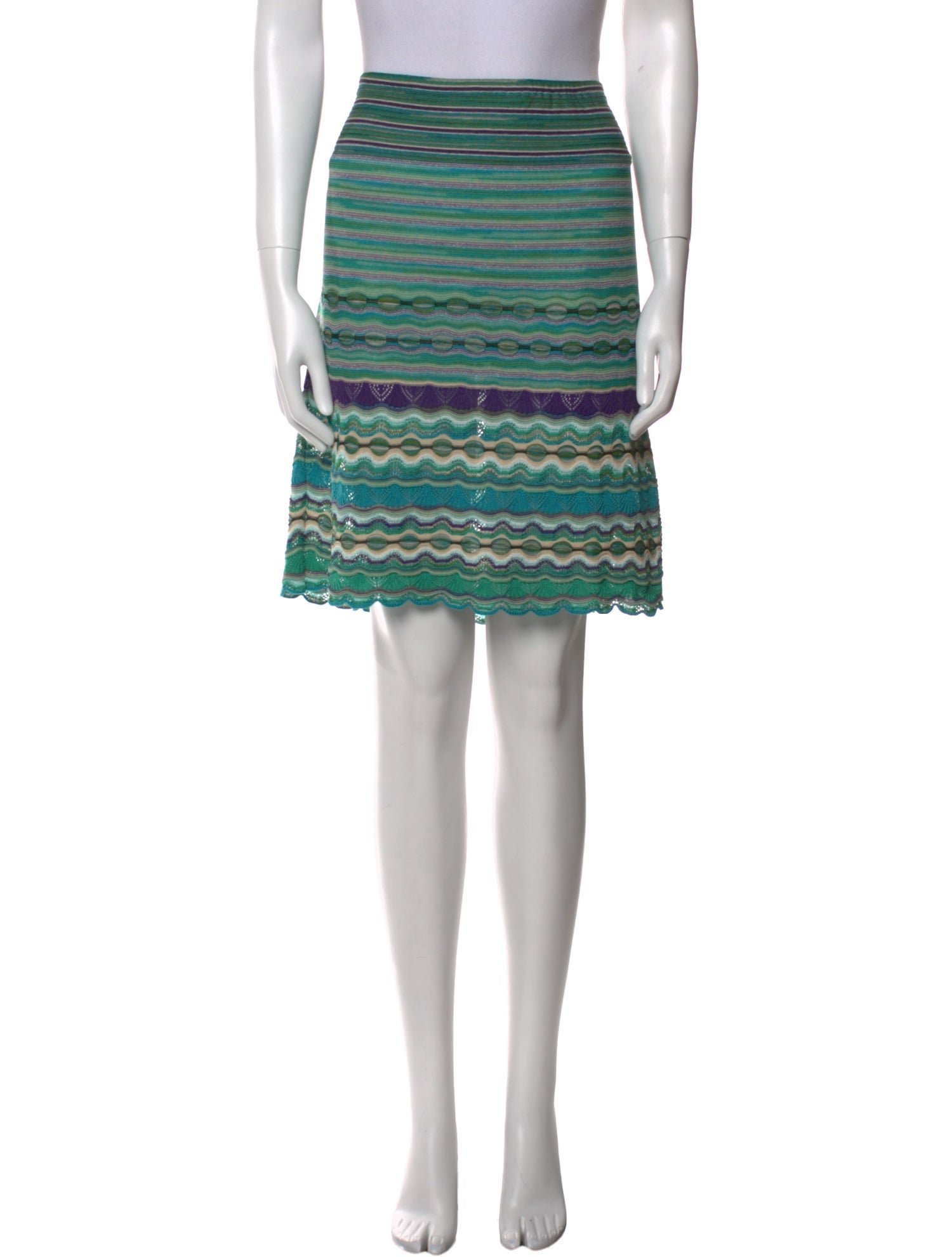 M Missoni Striped Knee-Length Skirt