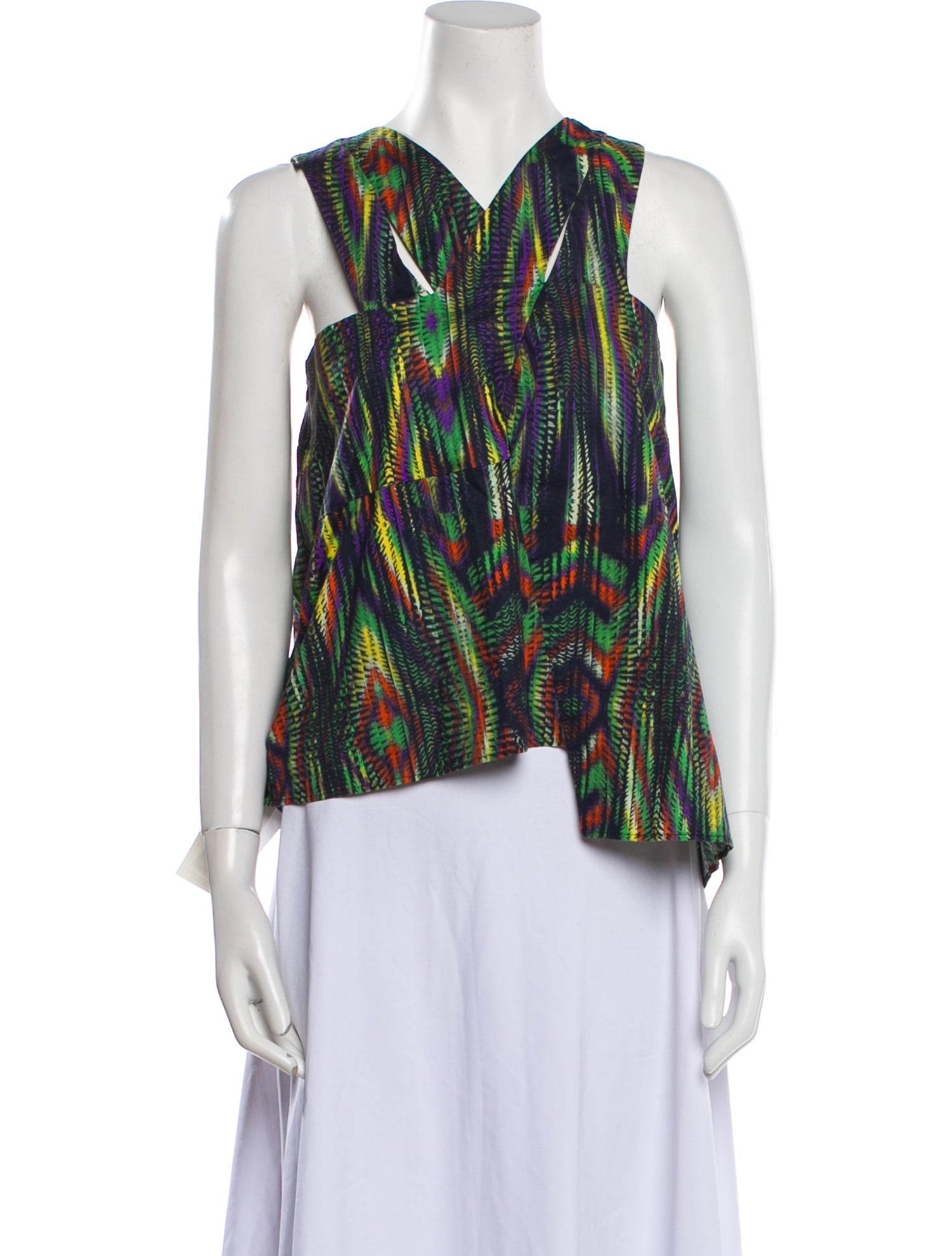 M Missoni Printed V-Neck Blouse