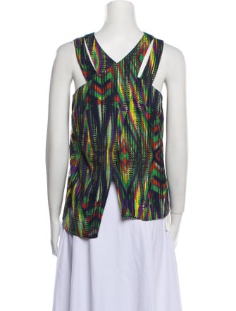 M Missoni Printed V-Neck Blouse