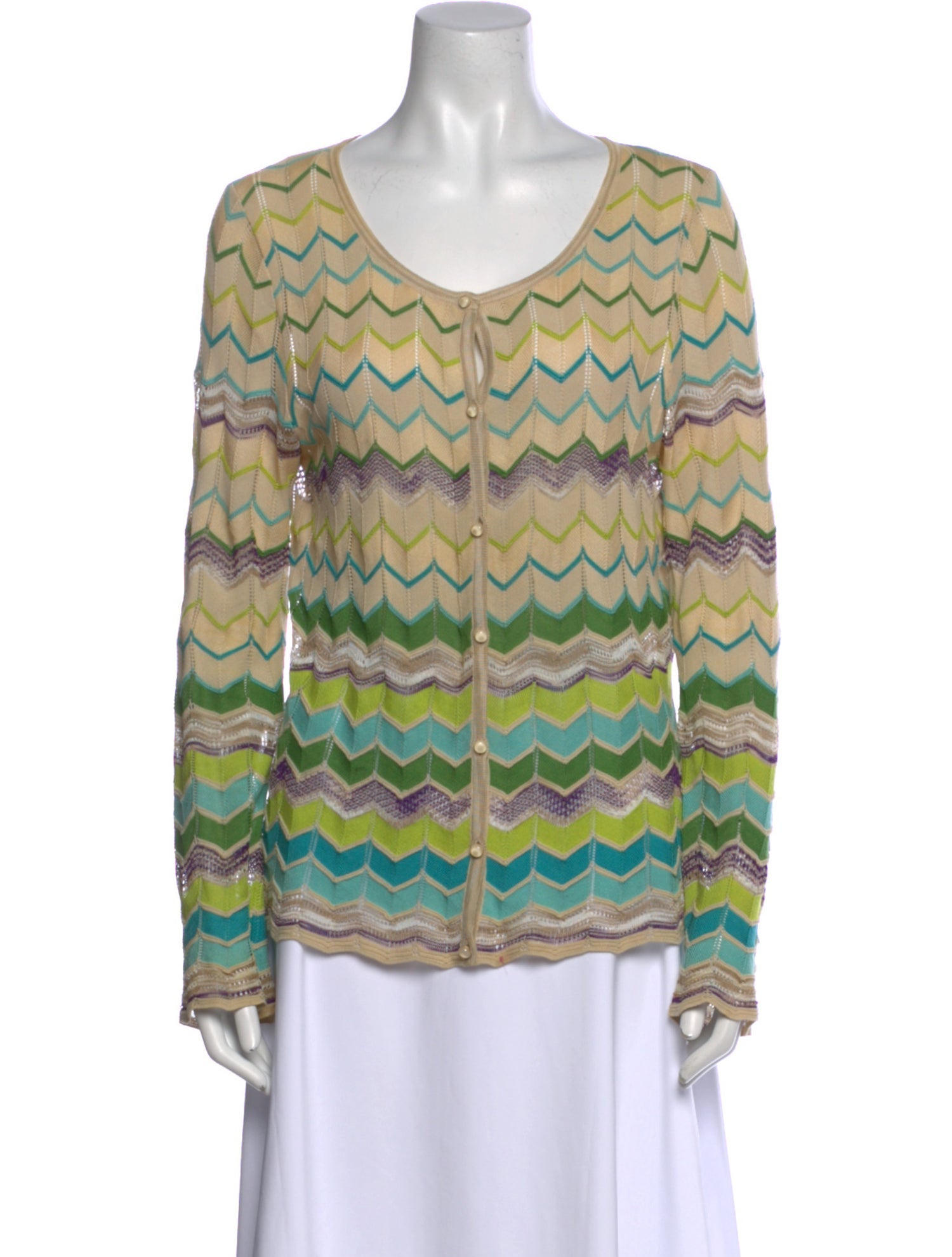 M Missoni Striped Scoop Neck Sweater