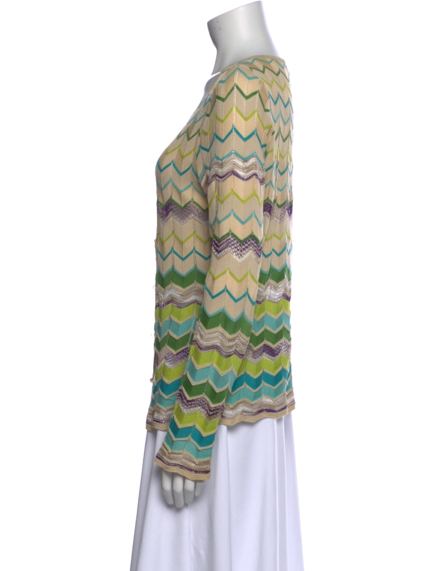 M Missoni Striped Scoop Neck Sweater