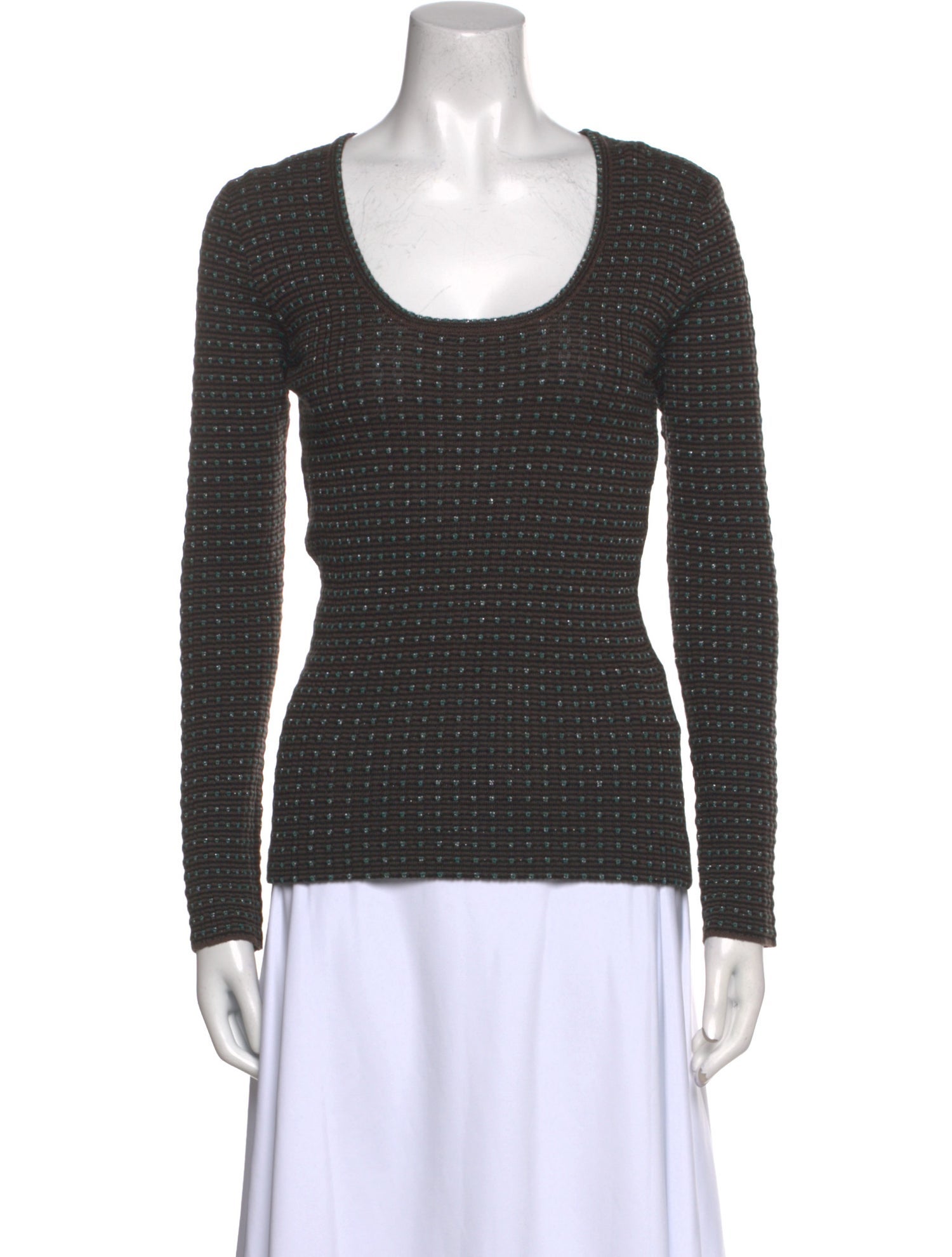 M Missoni Merino Wool Scoop Neck Sweater