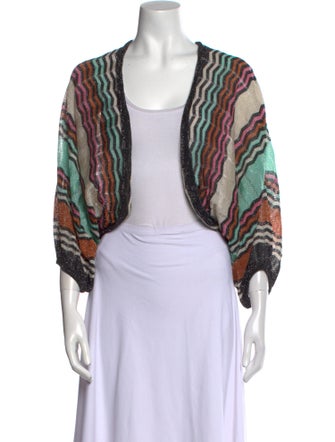M Missoni Printed Open Front Crop Top