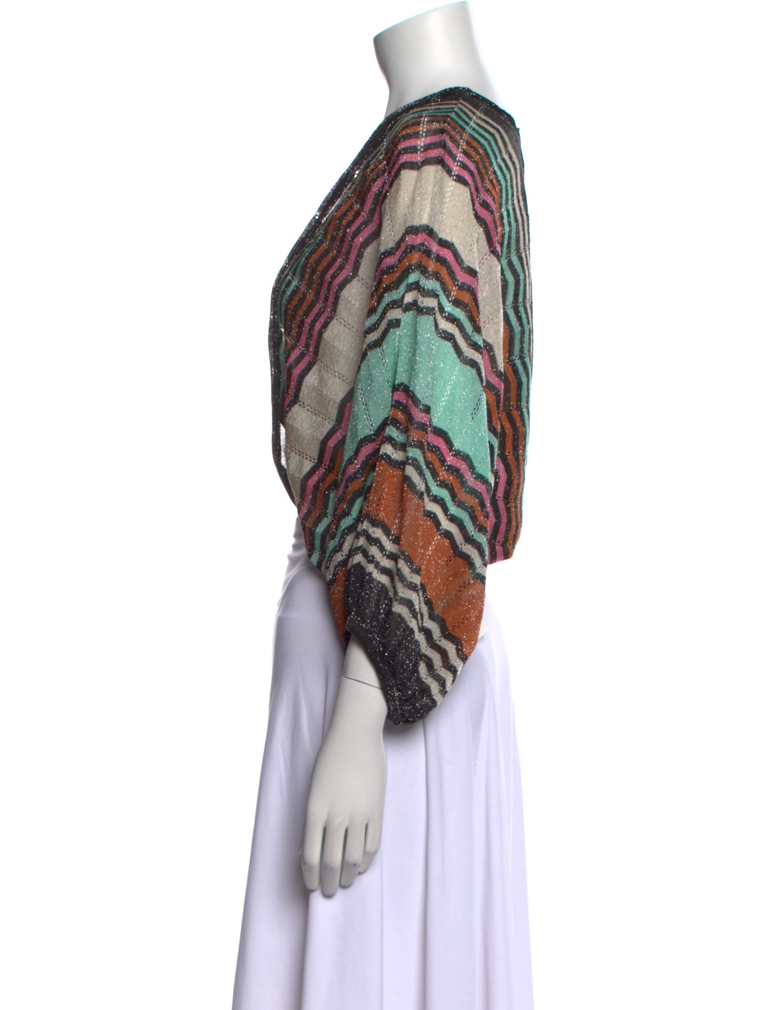 M Missoni Printed Open Front Crop Top