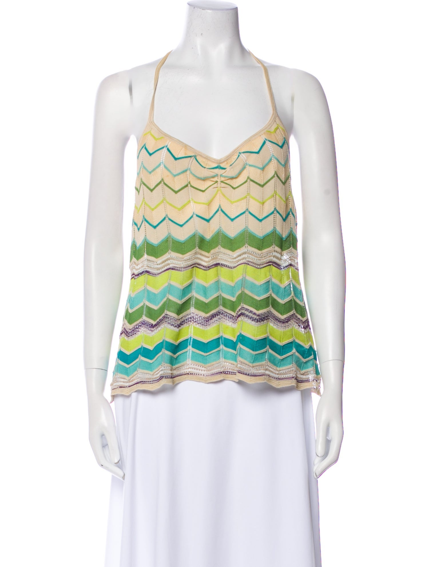 M Missoni Striped V-Neck Top