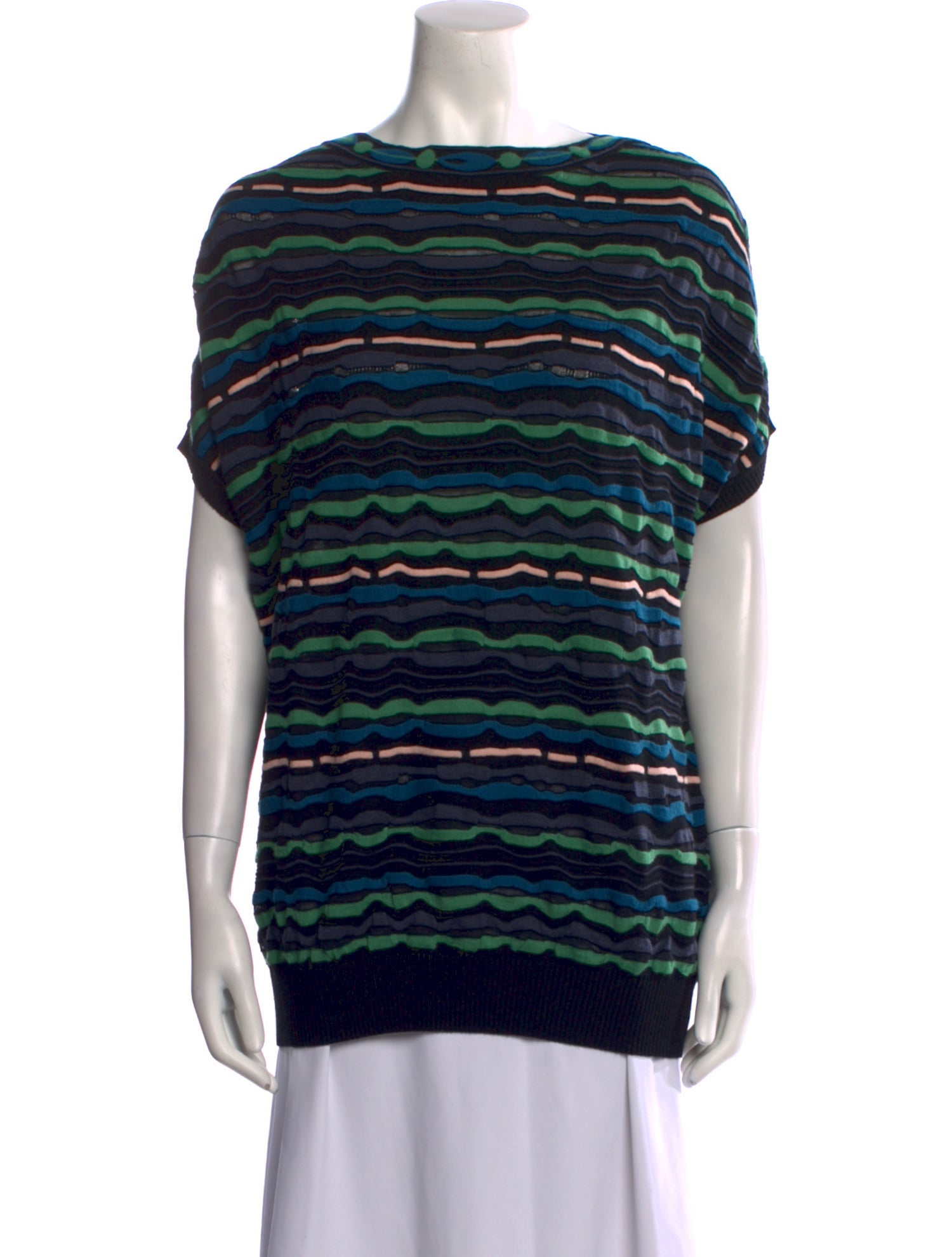 M Missoni Striped Bateau Neckline Tunic