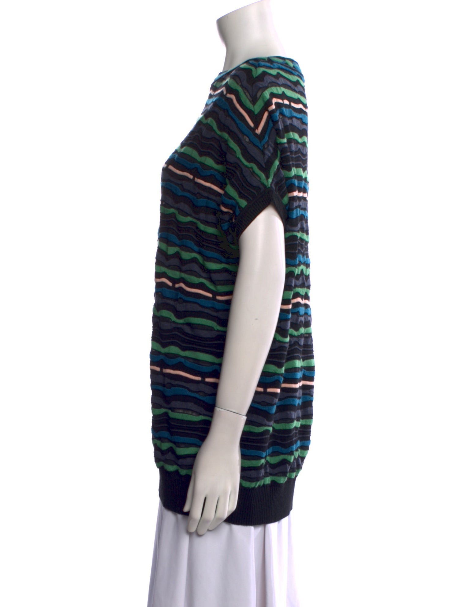 M Missoni Striped Bateau Neckline Tunic