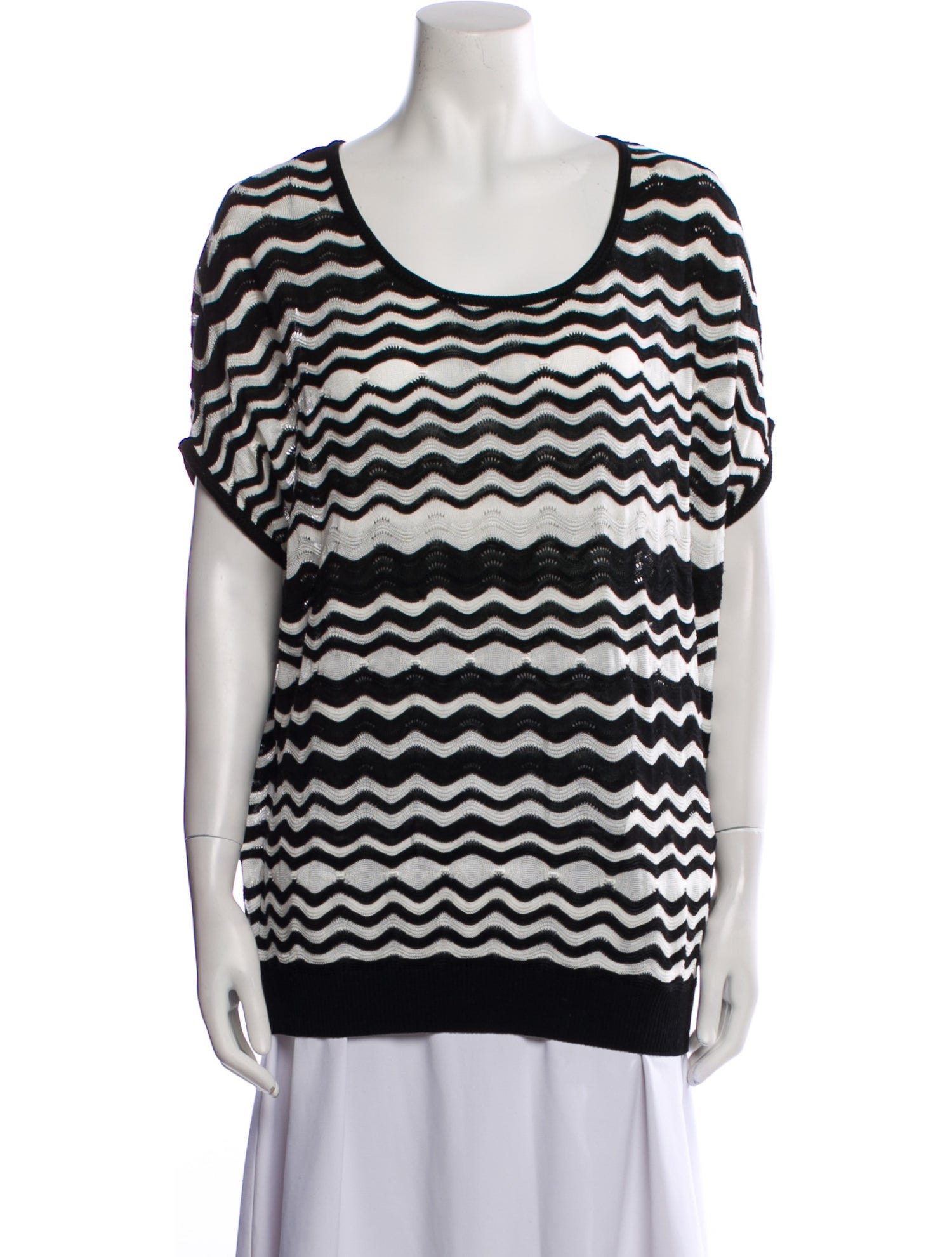 M Missoni Printed Scoop Neck Top