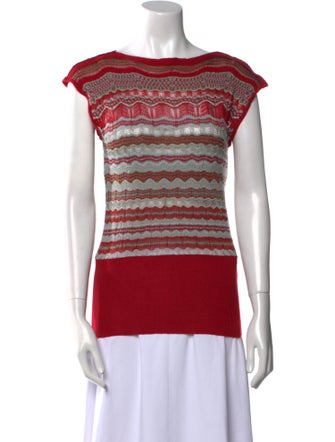 M Missoni Striped Bateau Neckline Sweater