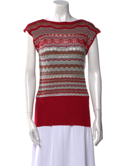 M Missoni Striped Bateau Neckline Sweater