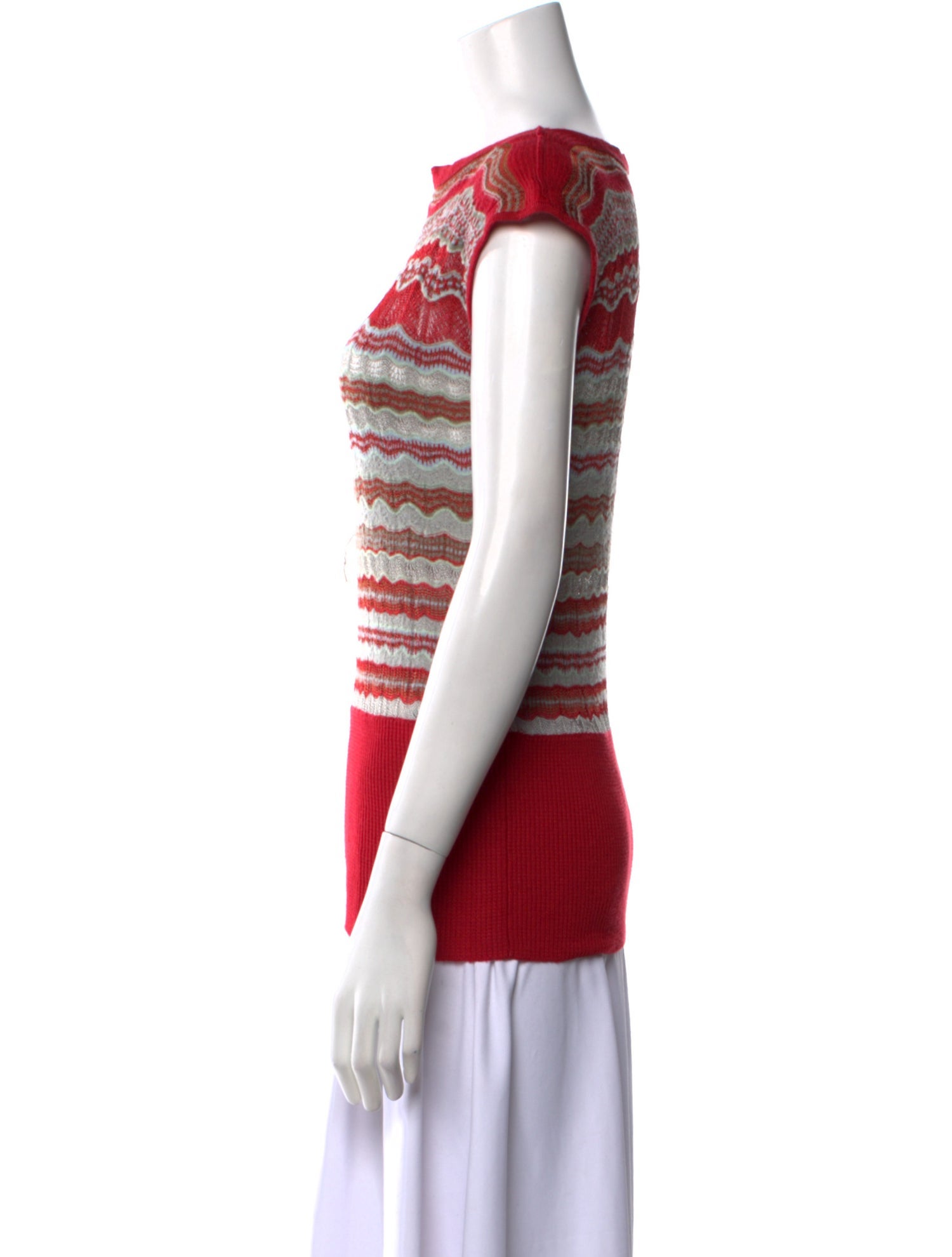 M Missoni Striped Bateau Neckline Sweater